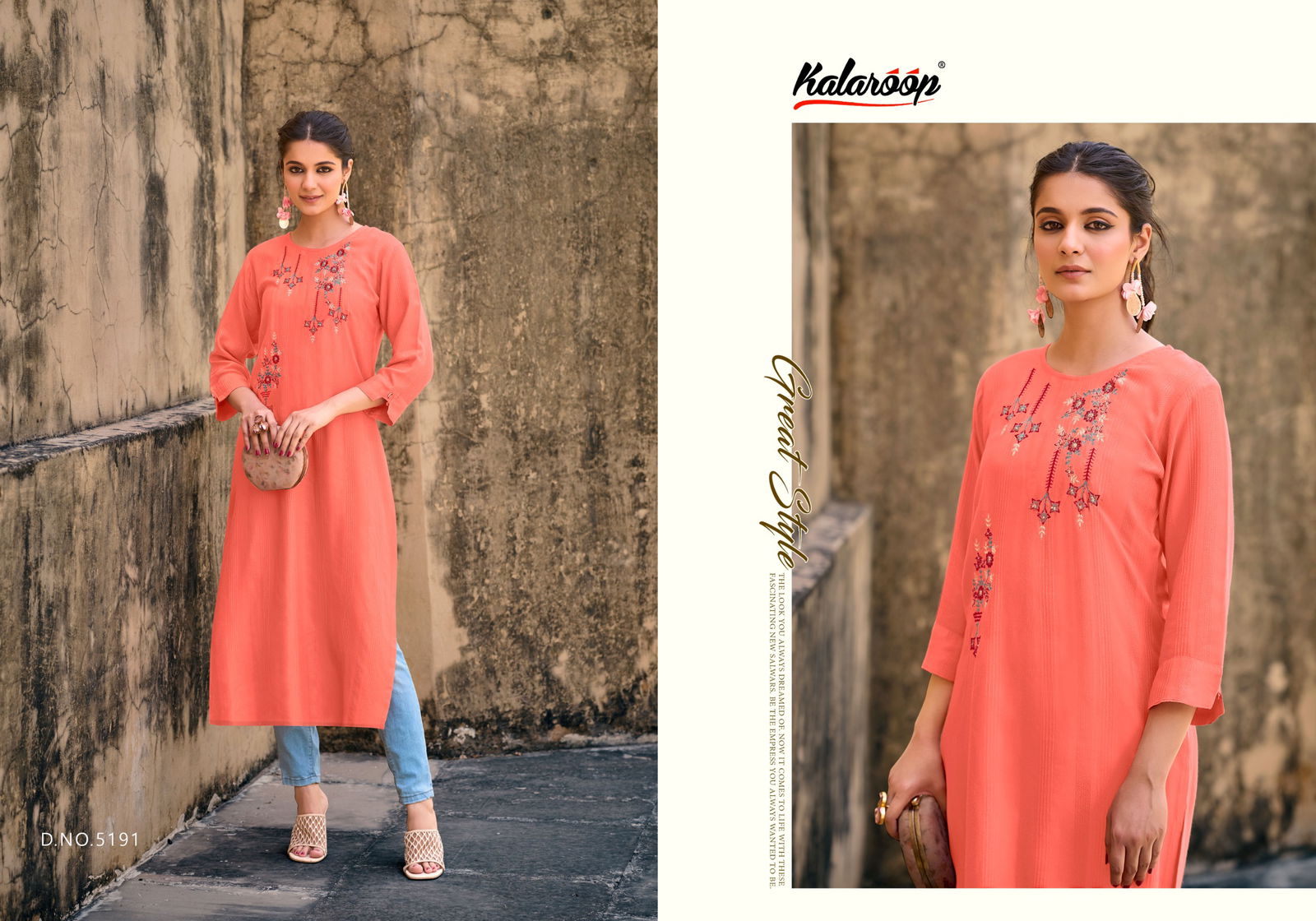 Kaviya By Kalaroop Designer Embroidery Kurtis Wholesale Market In Surat